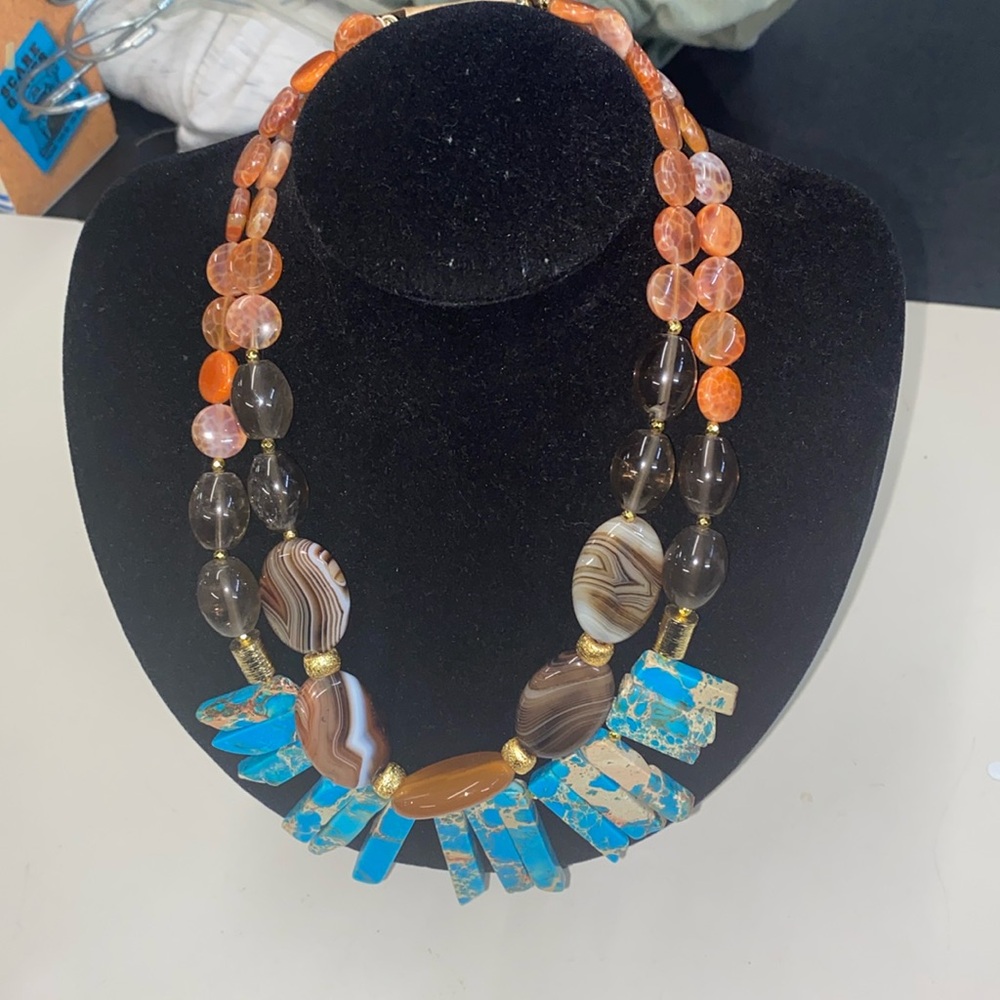 - NEW Studio BARSE Necklace AGATE QUARTZ & JASPER